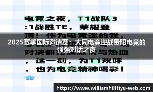 2025赛季国际邀请赛：大同电竞迎战贵阳电竞的强强对话之夜